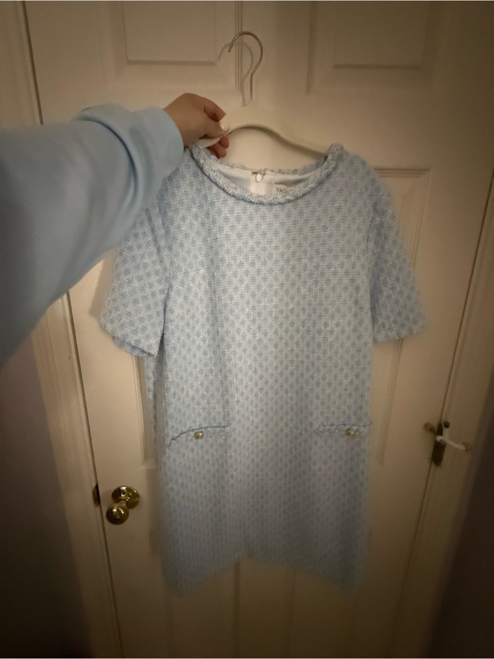Rachel Zoe Light Blue Textured Shift Dress